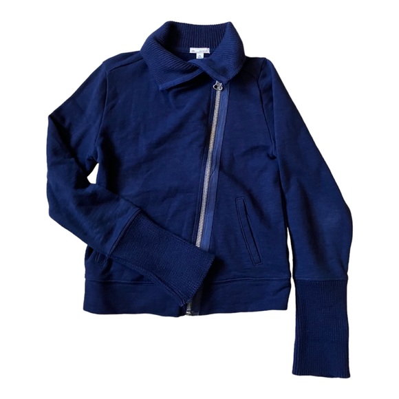 100% Cotton Gap Navy Zip-Up Sweater Women Size XS - Picture 6 of 8